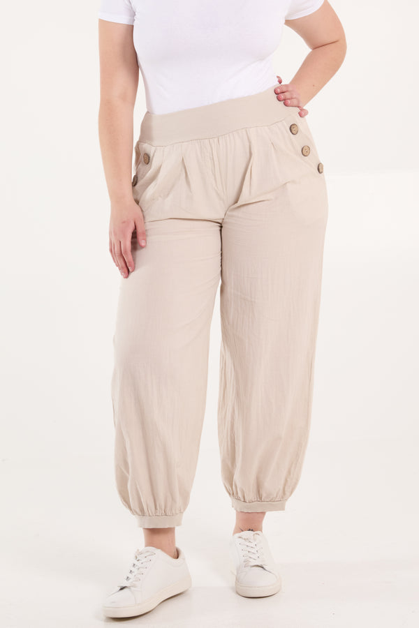 Qed London Button Pocket Detail Harem Pants