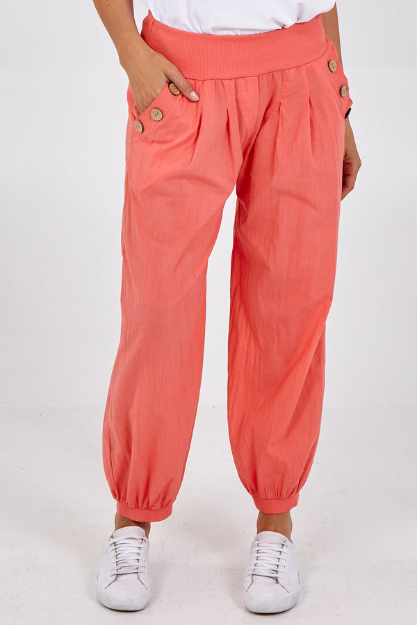qed london Button Pocket Detail Harem Pants