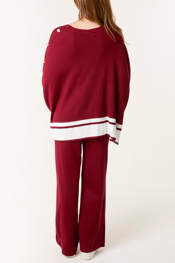 Qed London Button Sleeve Border Edge Co-Ord Set