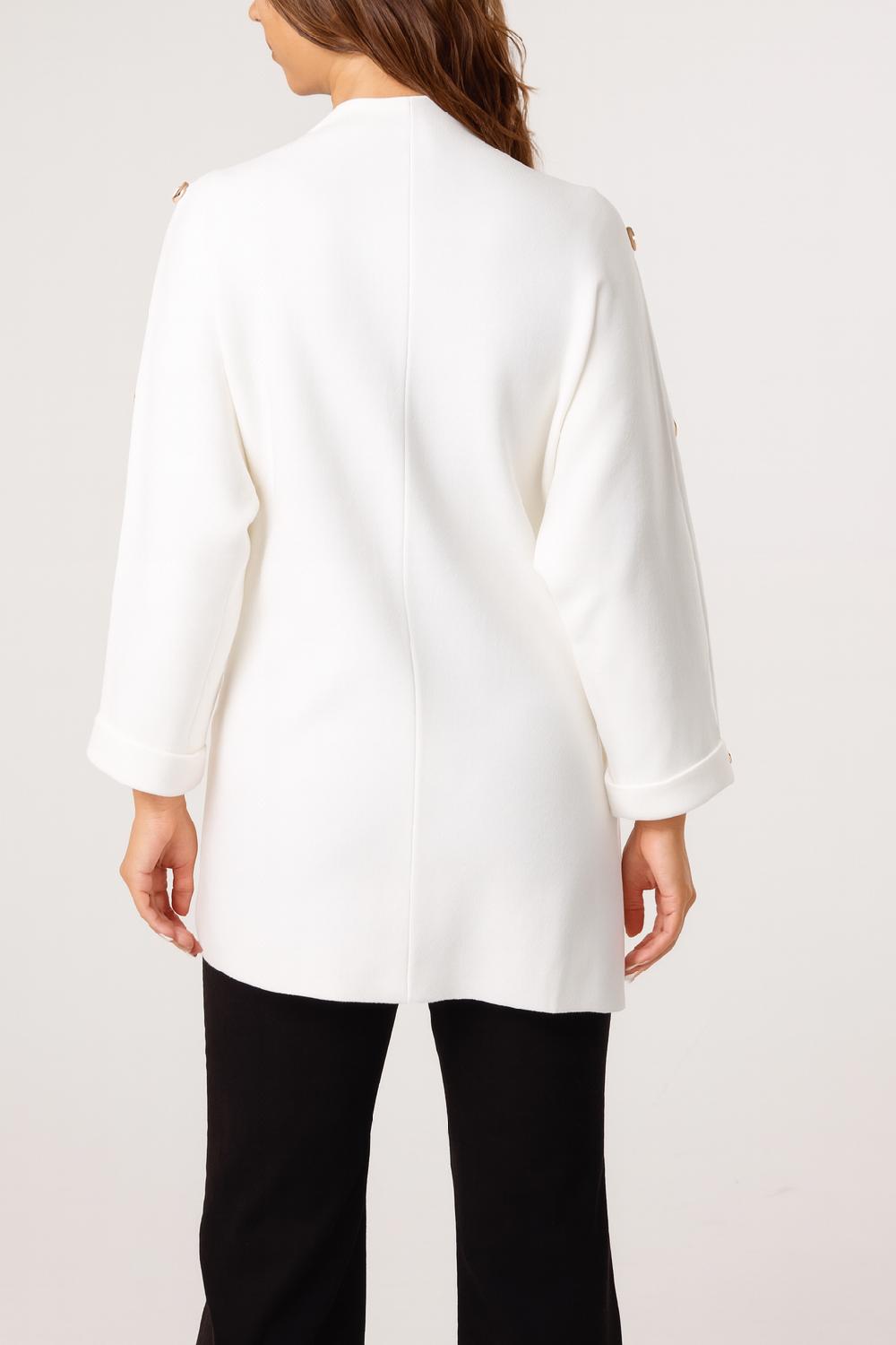 Qed London Button Sleeve Open Front Cardigan