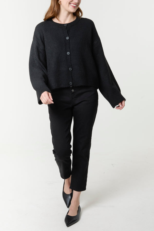 Qed London Button Through Knit Cardigan