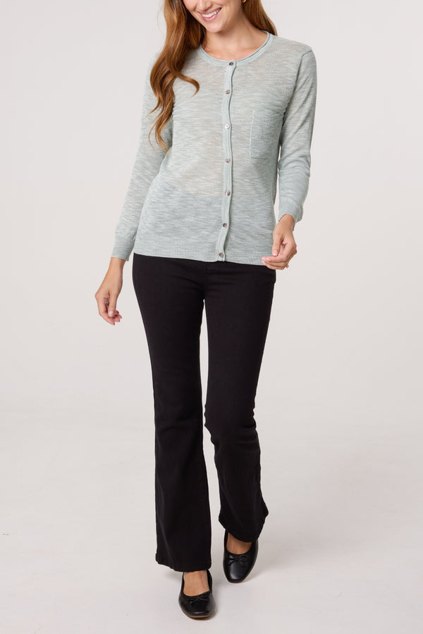 Qed London Button Through Pocket Cardigan