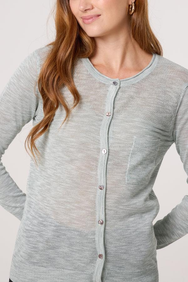 Qed London Button Through Pocket Cardigan