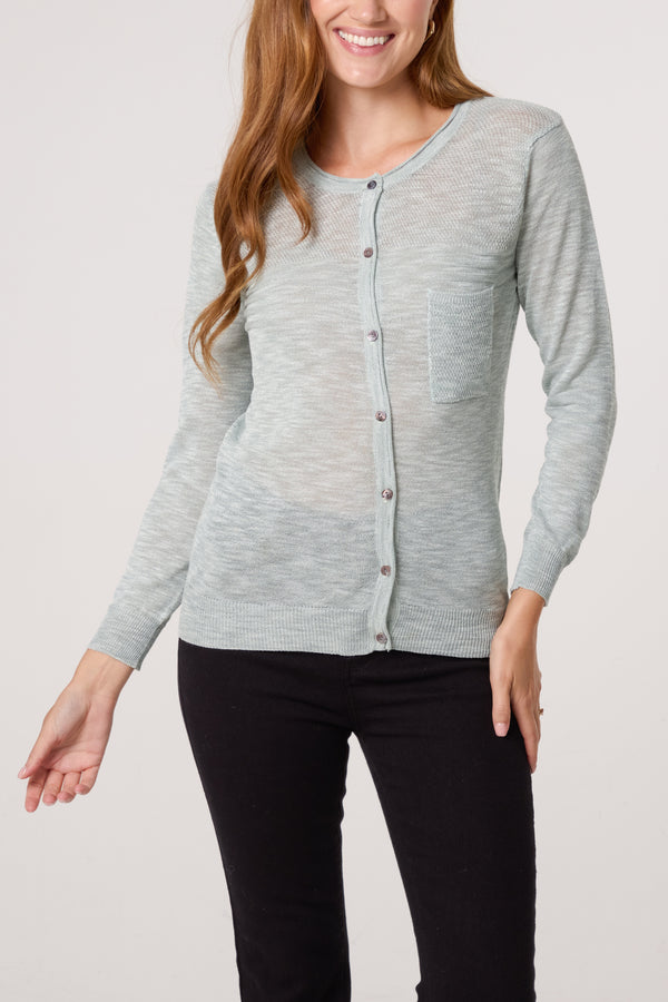 qed london Button Through Pocket Cardigan