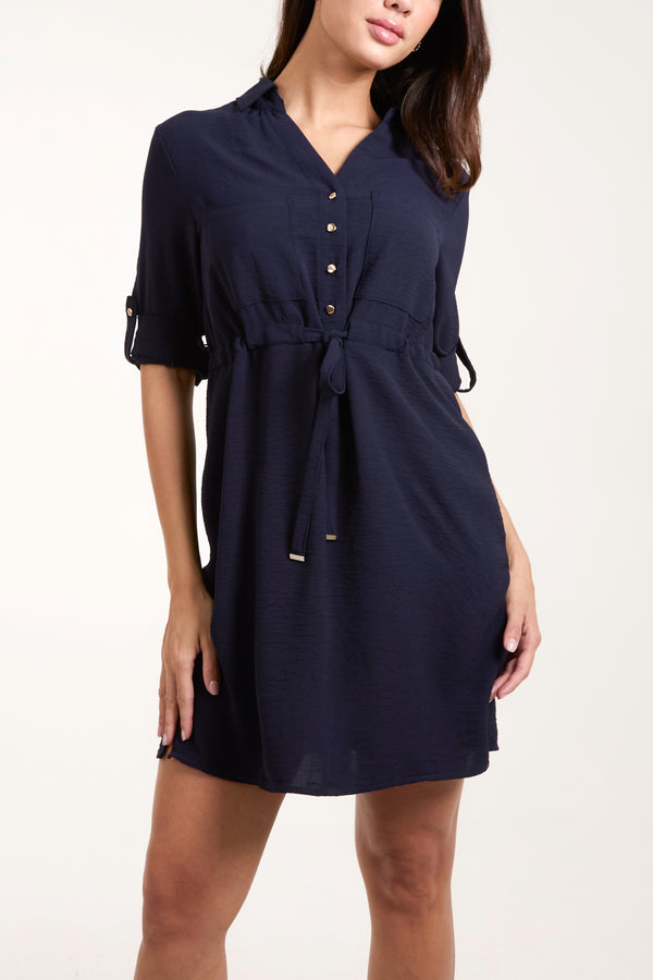 Qed London Button Top Mini Shirt Dress