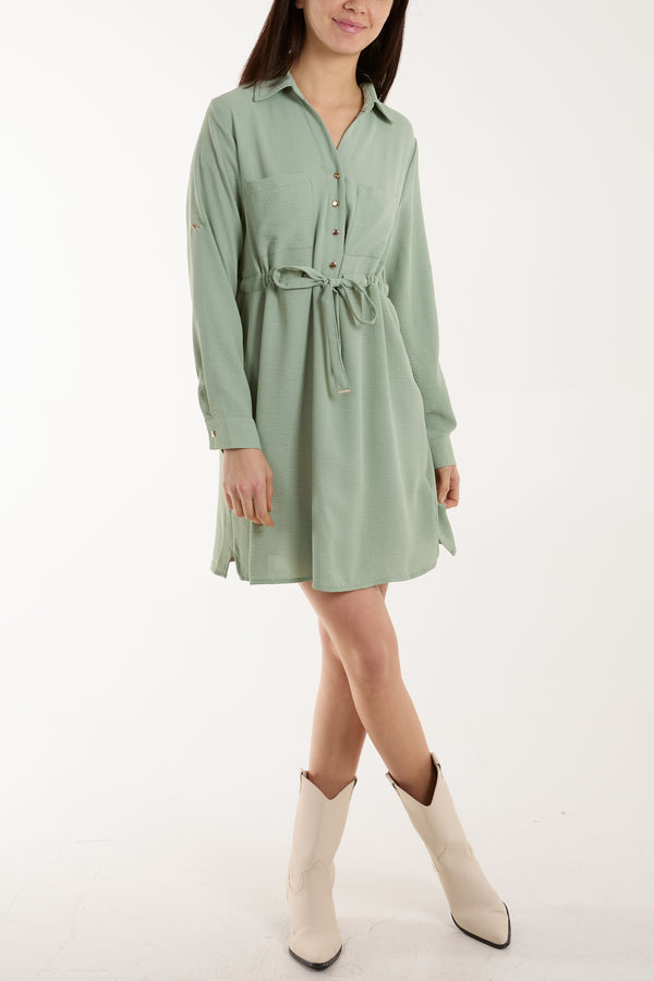 Qed London Button Top Mini Shirt Dress