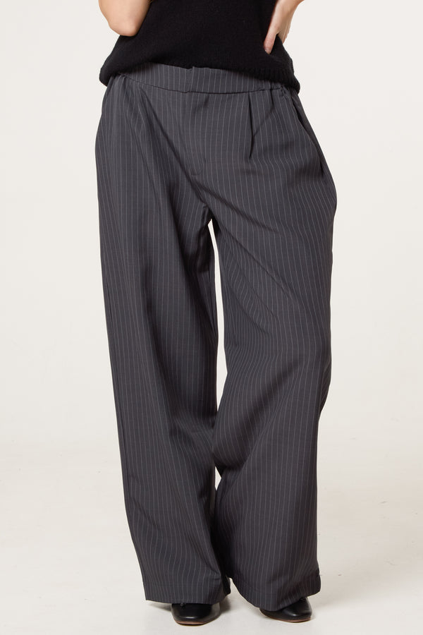 qed london Button Waist Pinstripe Trouser