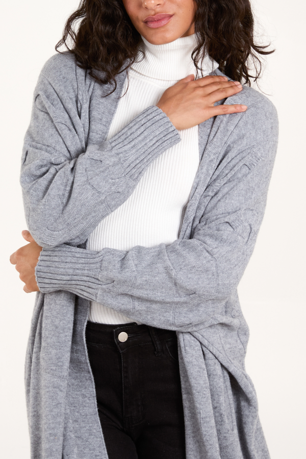 Qed London Cable Knit Pocket Cardigan