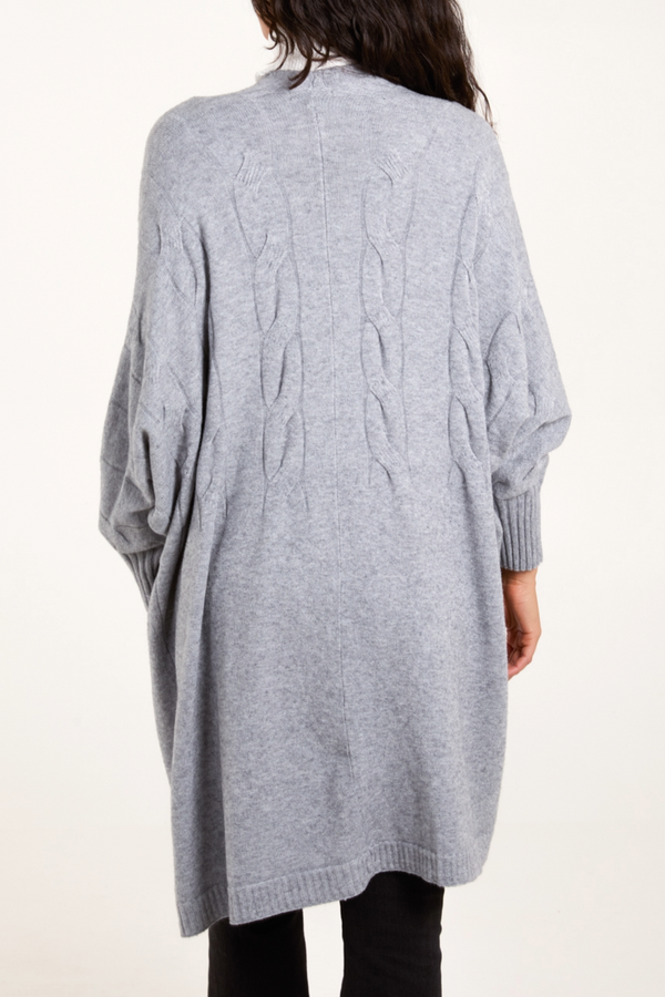 Qed London Cable Knit Pocket Cardigan