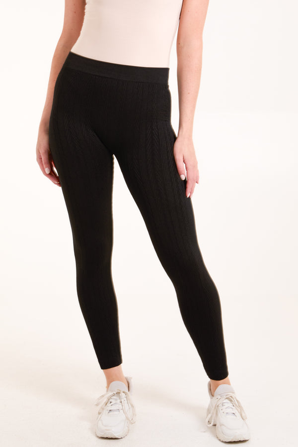 qed london Cable Pattern Leggings