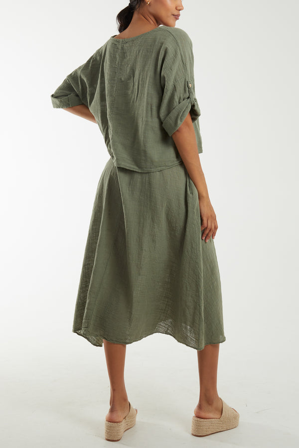 Qed London Cami Dress With Crop T Shirt Overlay