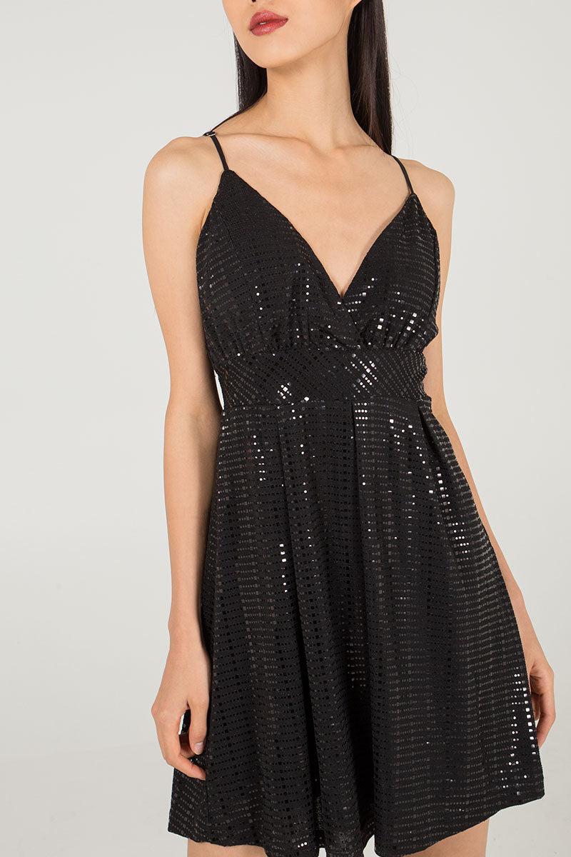 Qed London Cami Strap Fit & Flare Party Dress