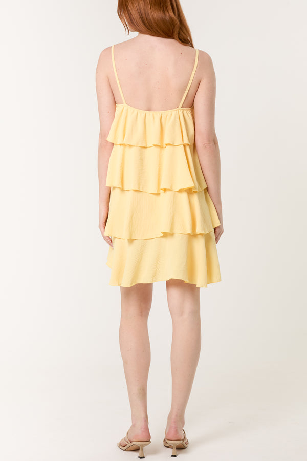 Qed London Cami Strap Layered Mini Dress