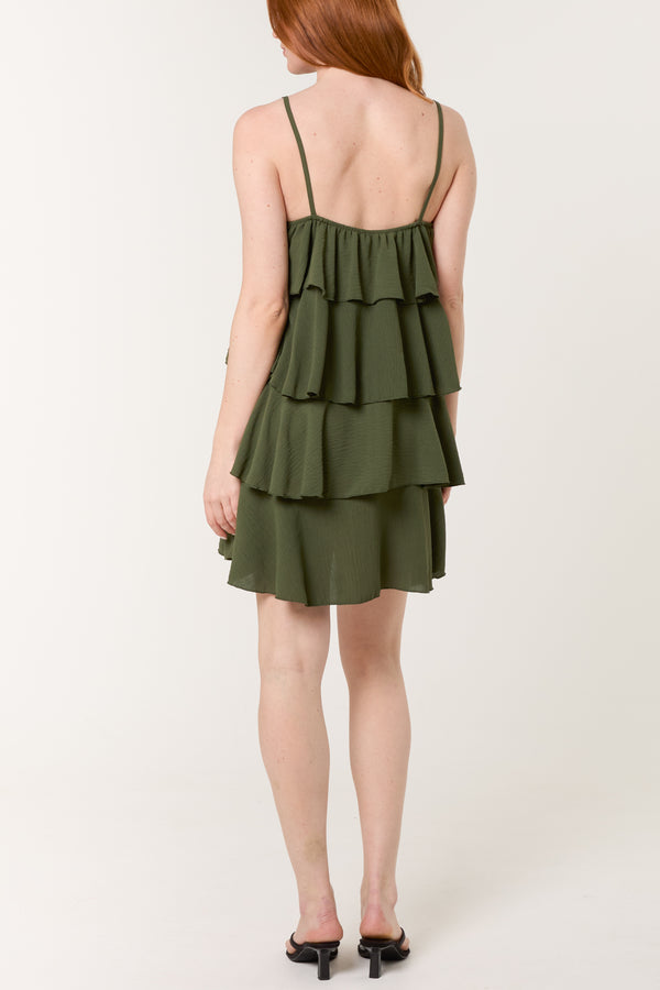 Qed London Cami Strap Layered Mini Dress