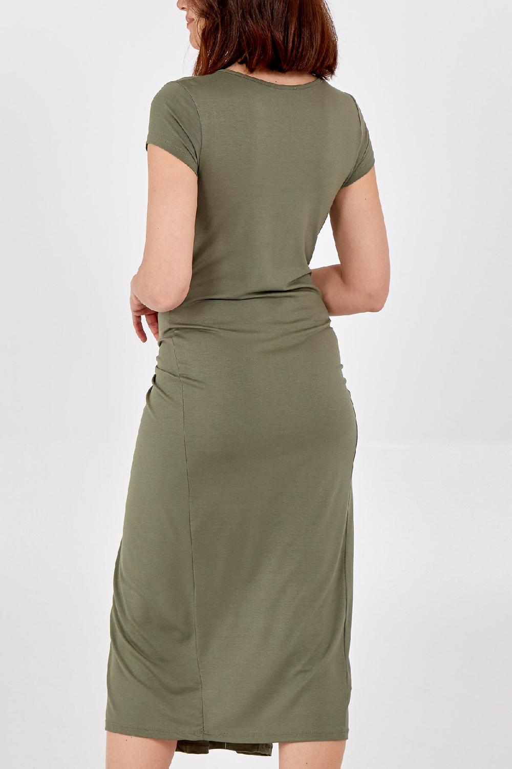 Qed London Cap Sleeve Plain Parachute Dress