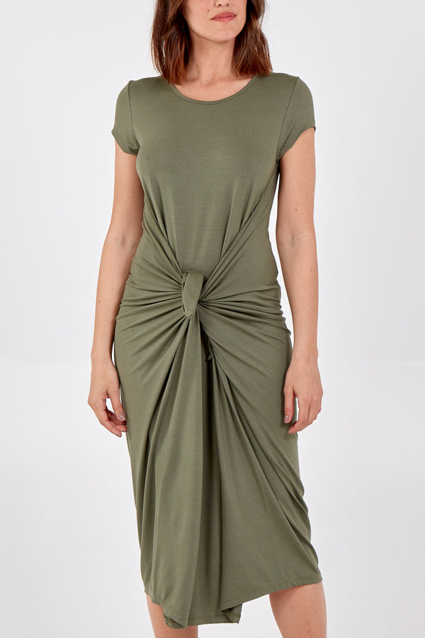 Qed London Cap Sleeve Plain Parachute Dress