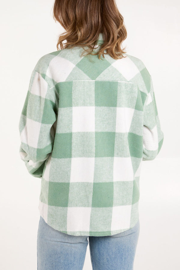 Qed London Check Button Pocket Shacket