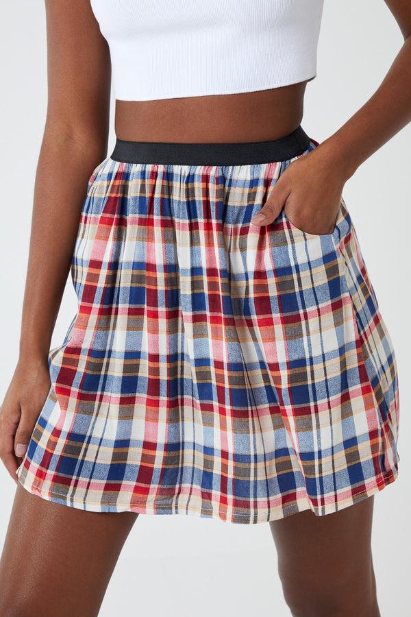 qed london Check Skater Skirt