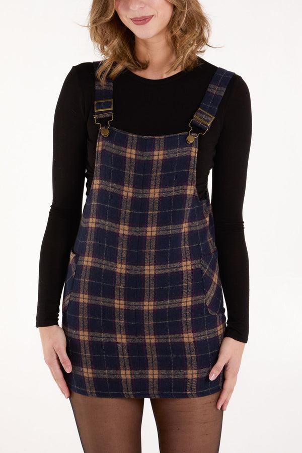 Qed London Checked Pocket Pinafore