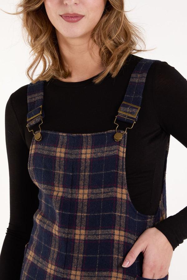 Qed London Checked Pocket Pinafore