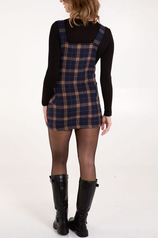 Qed London Checked Pocket Pinafore