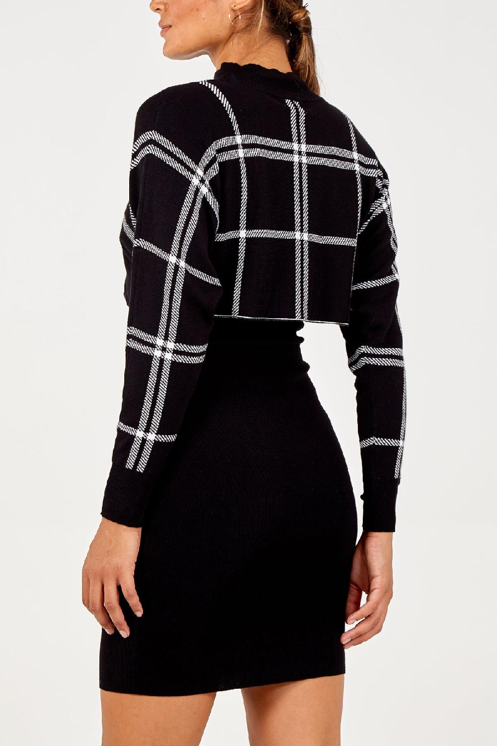 Qed London Checked Sweater & Dress Set