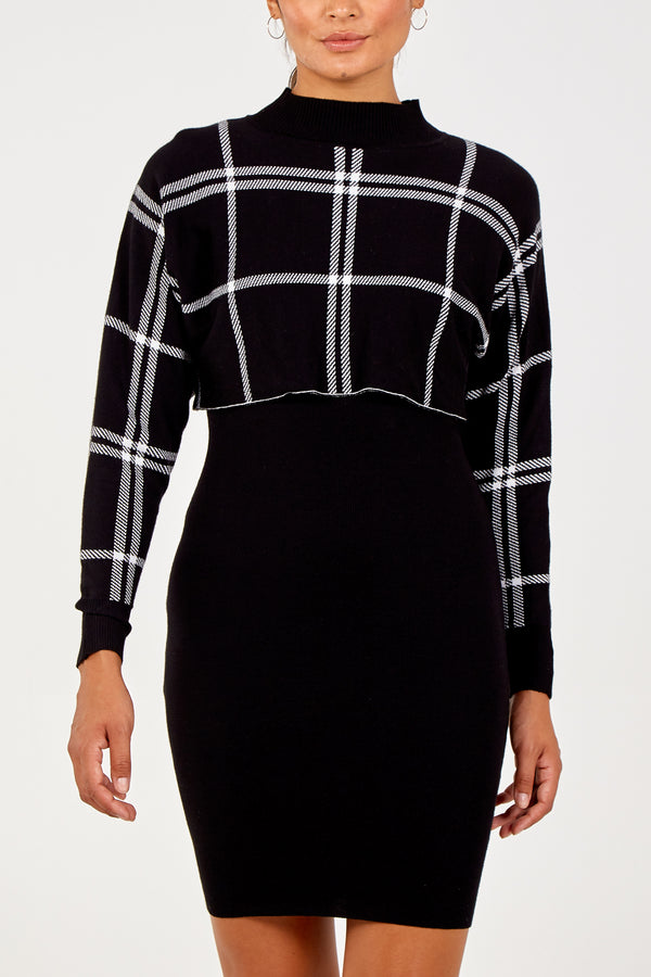 qed london Checked Sweater & Dress Set