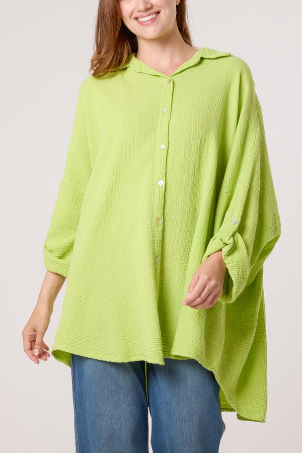 Qed London Cheesecloth Batwing Shirt
