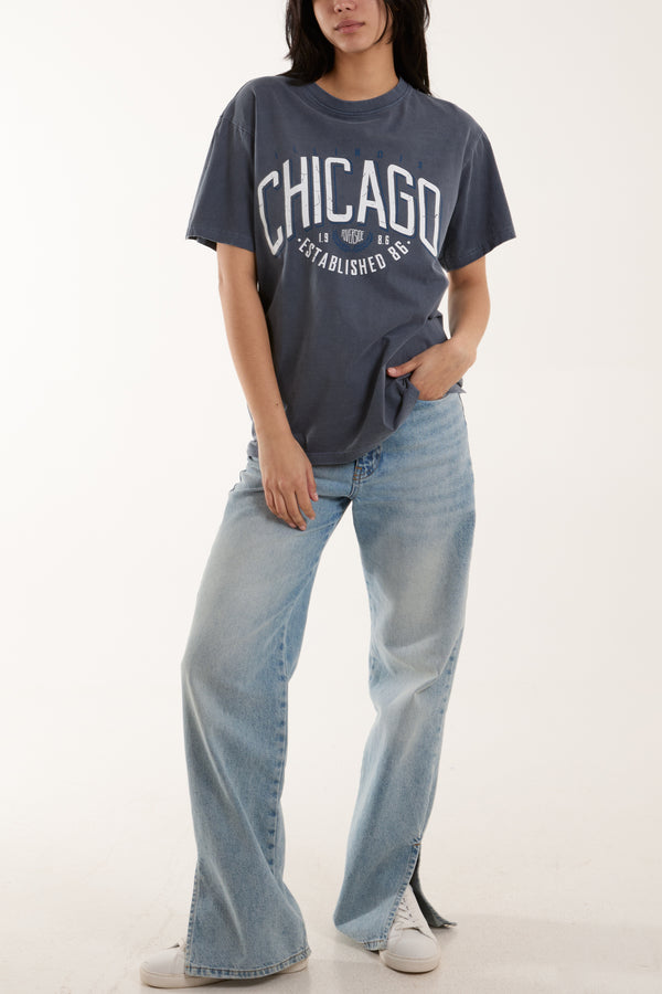 Qed London Chicago Print T-Shirt