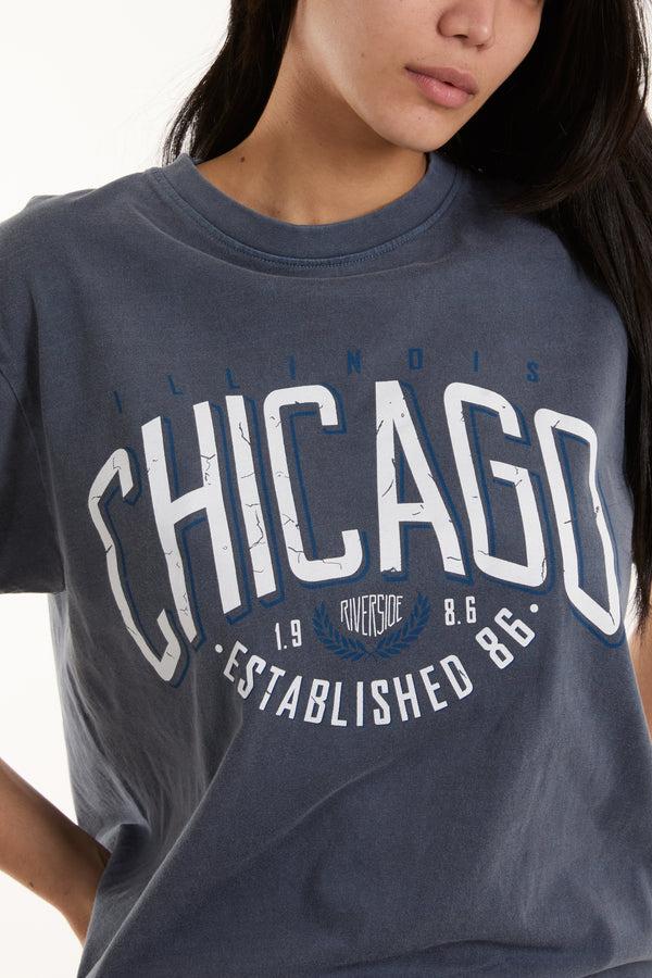Qed London Chicago Print T-Shirt