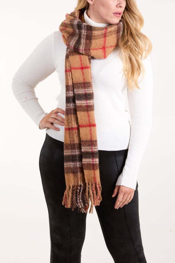 qed london Chunky Check Scarf