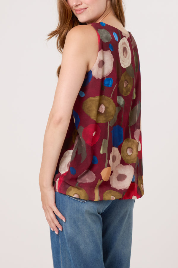 Qed London Circles Sleeveless Bubble Hem Top