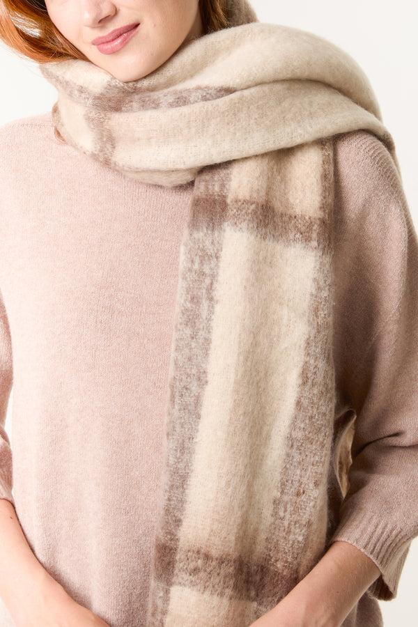 Qed London Classic Check Tassel Knit Scarf