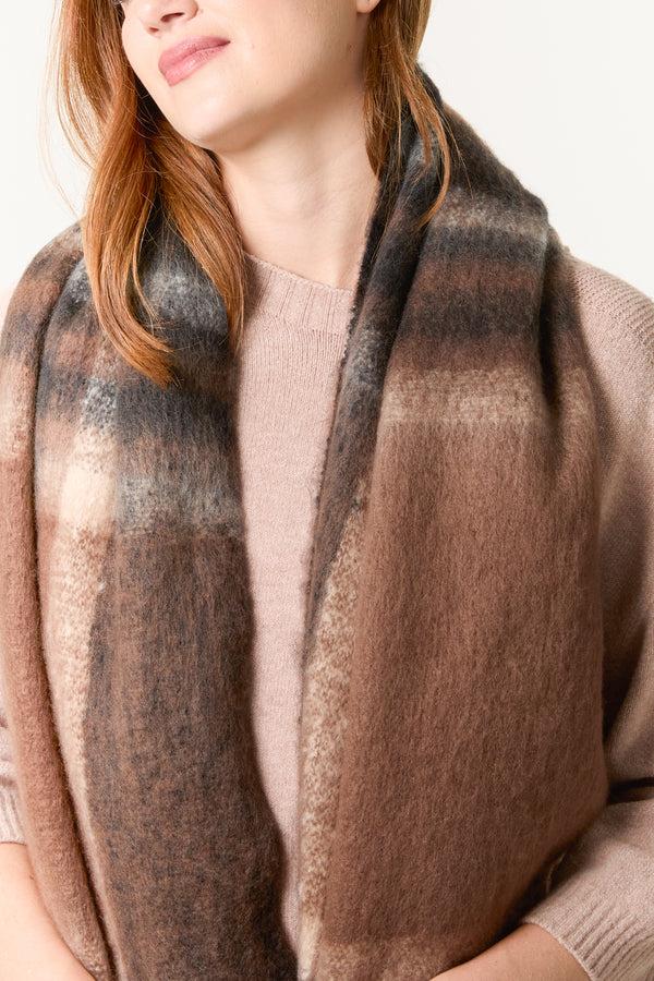 Qed London Classic Check Tassel Knit Scarf