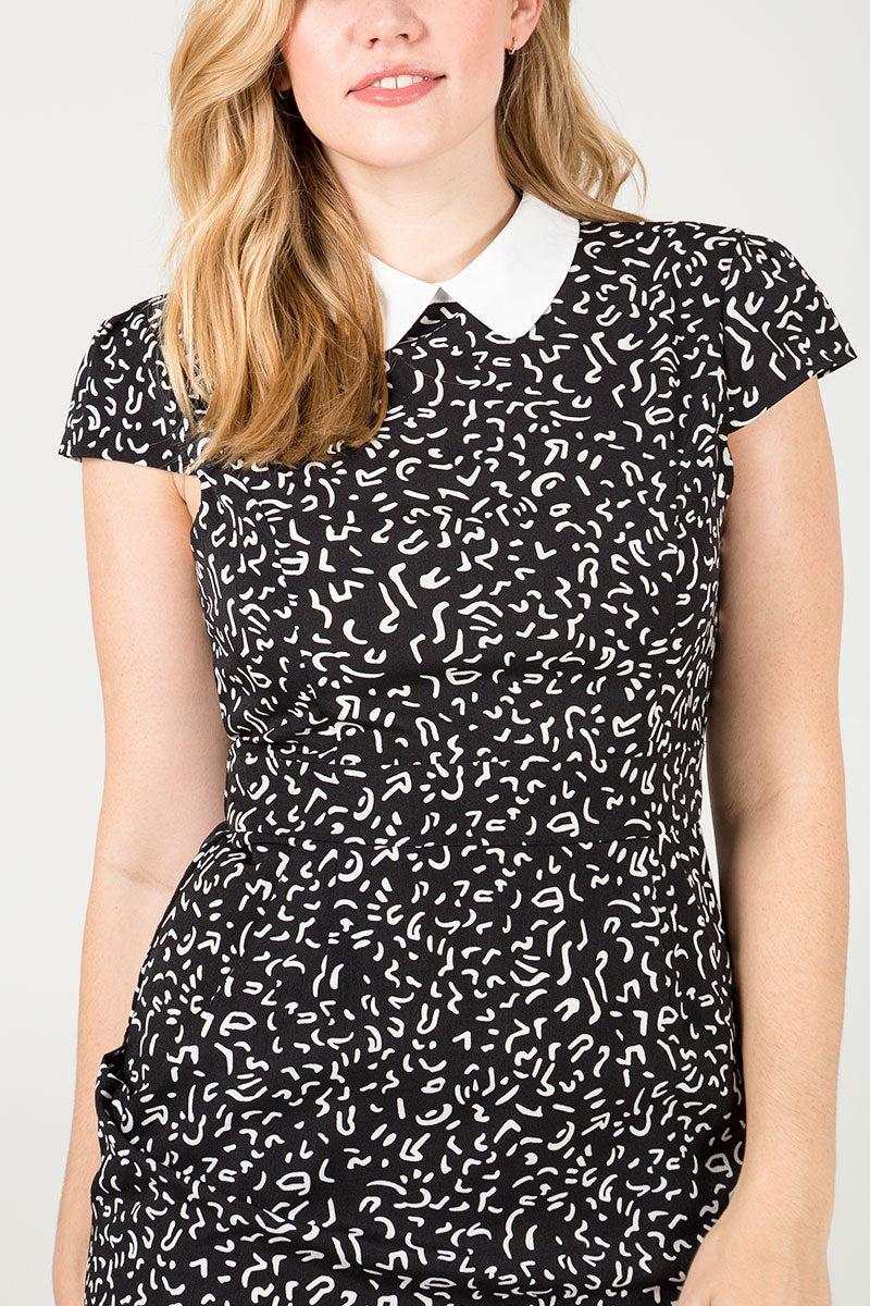 Qed London Collar Detail Tulip Dress