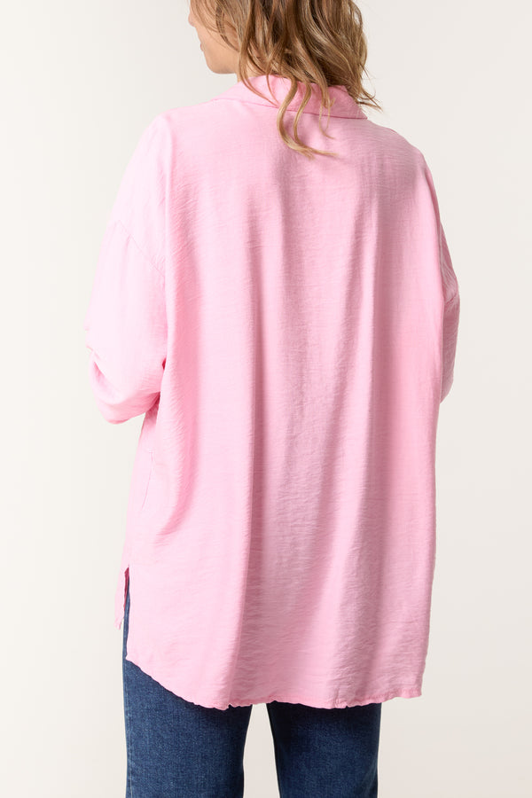 Qed London Collar Roll Sleeve Shell Button Shirt