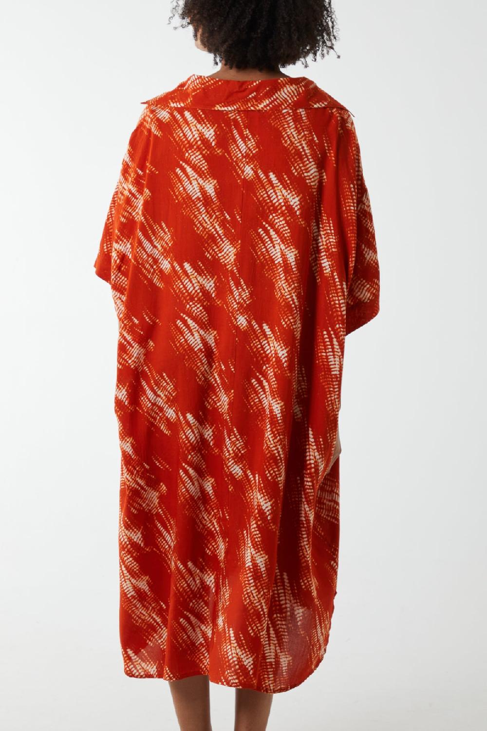 Qed London Collar Tunic Printed Dress