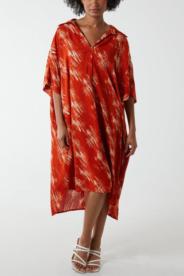 qed london Collar Tunic Printed Dress