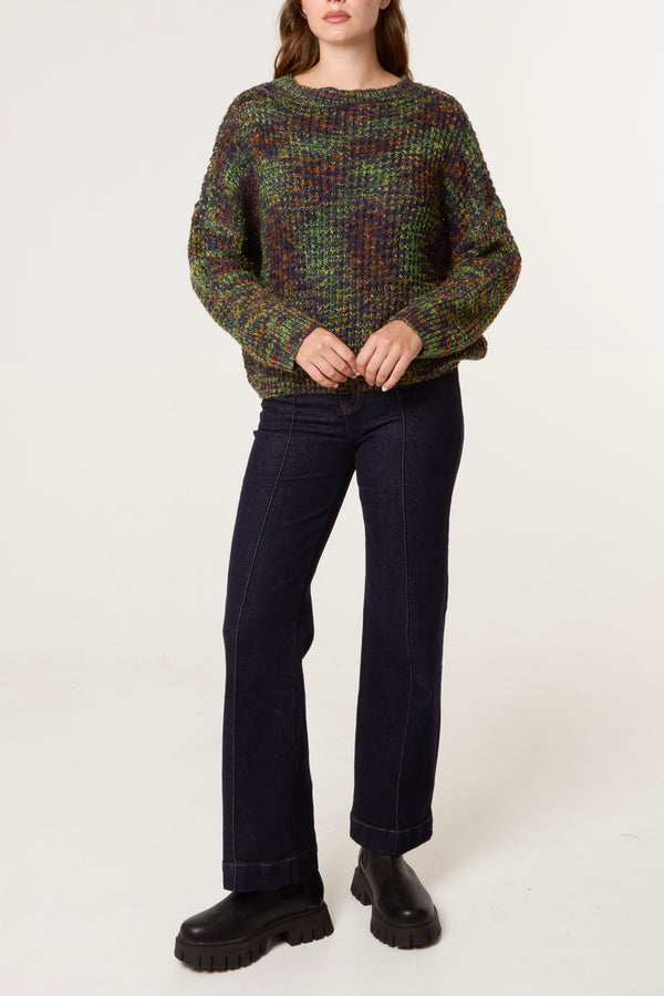 Qed London Colour Blend Crew Knit Jumper