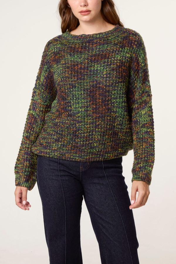 Qed London Colour Blend Crew Knit Jumper