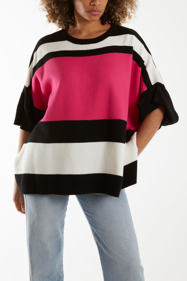qed london Colour Block Boxy Jumper