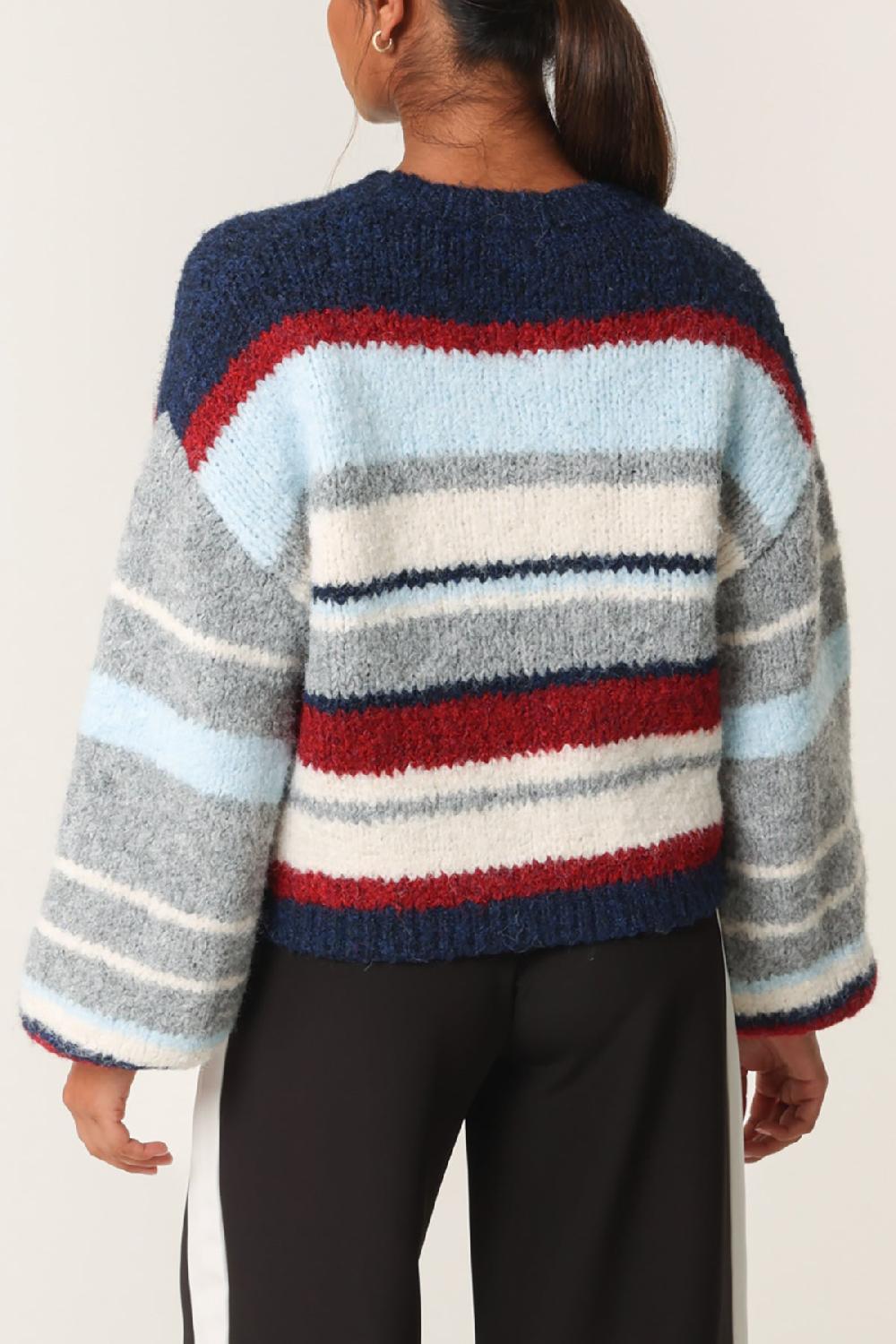 Qed London Colourful Striped Knitted Jumper