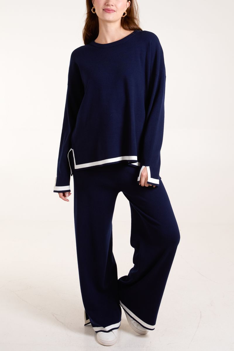 qed london Contrast Border Knit Co-Ord