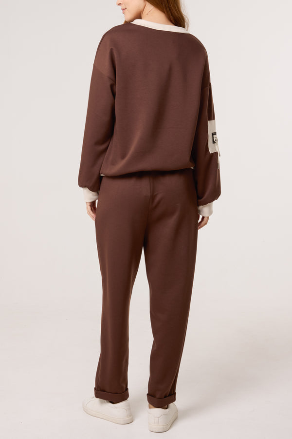 Qed London Contrast Border Soft Touch Tracksuit