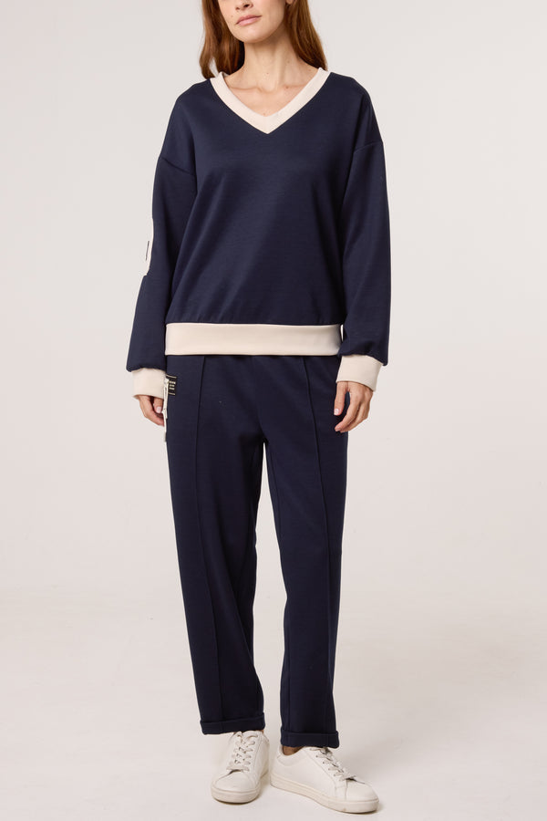 Qed London Contrast Border Soft Touch Tracksuit