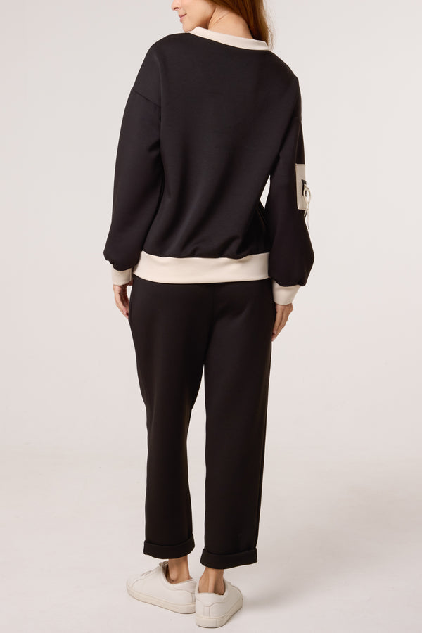 Qed London Contrast Border Soft Touch Tracksuit