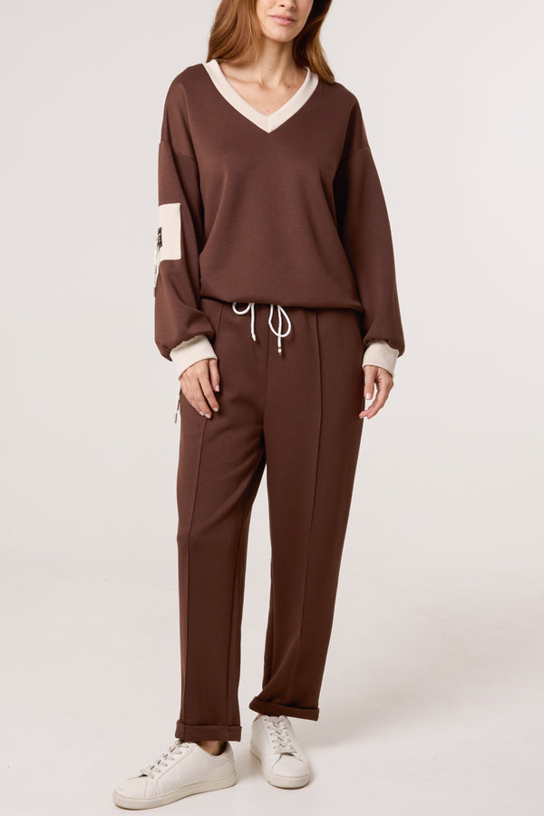 qed london Contrast Border Soft Touch Tracksuit