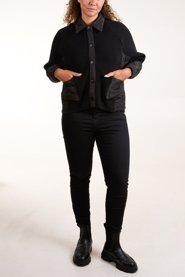 Qed London Contrast Quilted Shacket