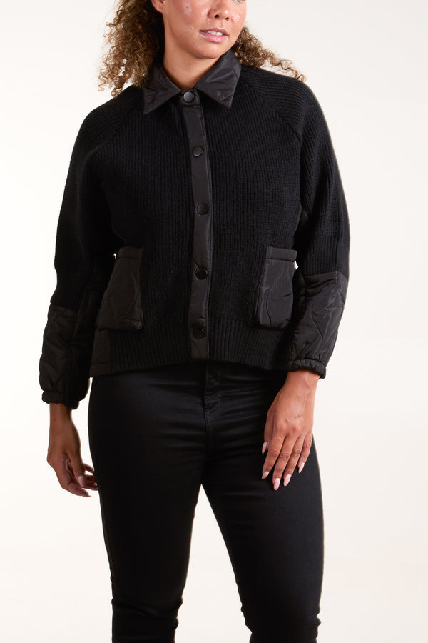 qed london Contrast Quilted Shacket