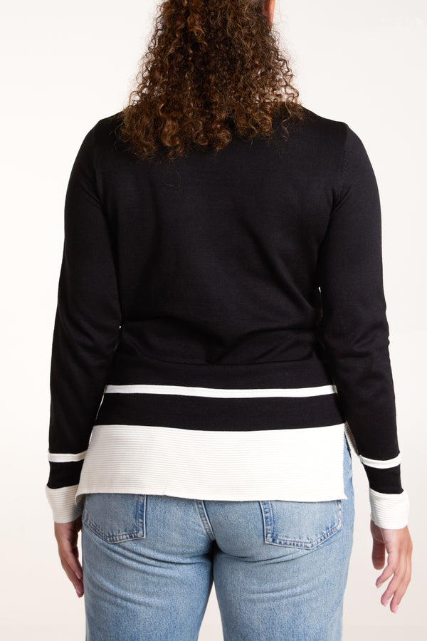 Qed London Contrast Rib Jumper